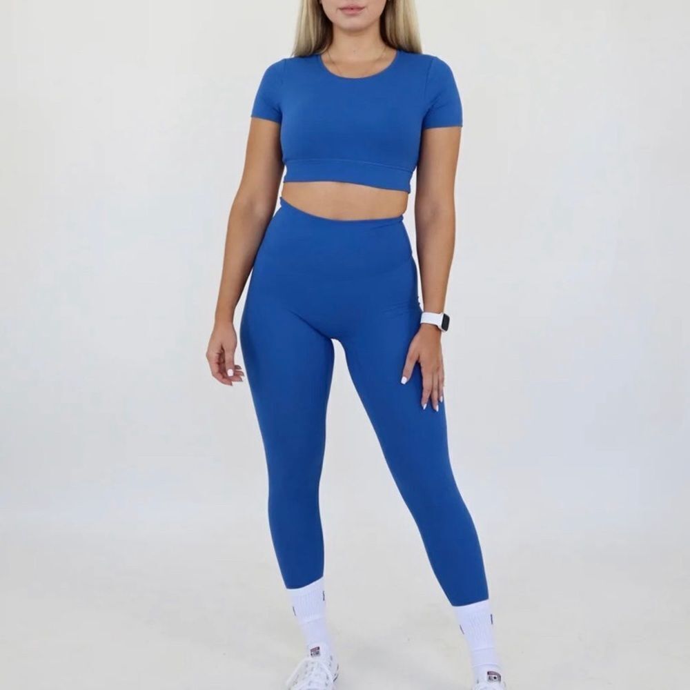 First Health blue Performance leggings
